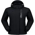 CAMEL CROWN Women’s Mountain Snow Waterproof Ski Jacket Detachable Hood Windproof Fleece Parka Rain Jackt Winter Coat Black L