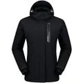 CAMEL CROWN Women’s Mountain Snow Waterproof Ski Jacket Detachable Hood Windproof Fleece Parka Rain Jackt Winter Coat Black L