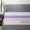 LUCID 3 Inch Lavender Infused Memory Foam Mattress Topper - Ventilated Design - Twin Size