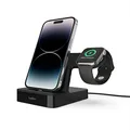 Belkin 2-in-1 iPhone & Apple Watch Charging Dock - PowerHouse iPhone Charging Station + Apple Watch Charging Stand - Designed for iPhone 6/7/8/X/XS/XR/XS Max, Apple Watch Series & More (Black)
