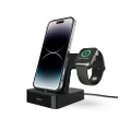 Belkin 2-in-1 iPhone & Apple Watch Charging Dock - PowerHouse iPhone Charging Station + Apple Watch Charging Stand - Designed for iPhone 6/7/8/X/XS/XR/XS Max, Apple Watch Series & More (Black)