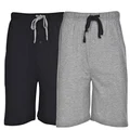 Hanes Men's 2 Pack Jersey Cotton Knit Tagless Sleep & Lounge Drawstring Shorts, Grey Heather/Black, 4X-Large