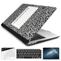 DONGKE for MacBook Air 13 Inch Case 2021 2020 2019 2018 Release A2337 M1 A2179 A1932, Hard Shell Case Cover for MacBook Air Retina with Touch ID with Keyboard - Composition Book