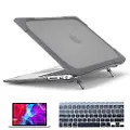Mektron for MacBook Air 13 Case A1466 A1369, [Heavy Duty] [Dual Layer] Hard Case Cover with TPU+PC Bumper for MacBook Air 13.3-inch (2010-2017 Relase) w/Keyboard Cover Screen Protector, Gray