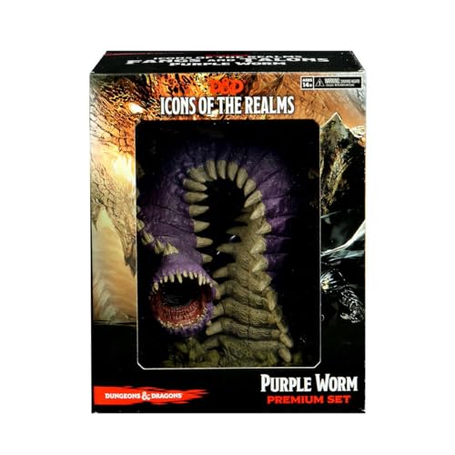 WizKids D&D Icons of The Realms: Fangs and Talons - Purple Worm Premium Set |