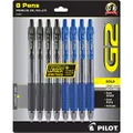 Pilot G2 Premium Refillable & Retractable Gel Ink Pens, Bold Point (1.0mm), Black/Blue, 8 Count (16567)