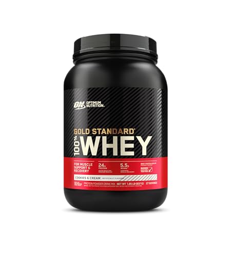OPTIMUM NUTRITION Cookies & Cream Flavor Gold Standard 100% Whey Protein, 2lbs,1047420