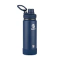 Takeya Actives Insulated Stainless Steel Water Bottle with Spout Lid, 18 Ounce, Midnight Blue