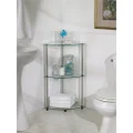 Convenience Concepts Designs2Go Classic Glass 3 Tier Corner Shelf, Glass