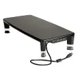 3M Adjustable Monitor Stand with 4-Port USB Hub, Black, Great for Computer Monitors, Laptops, TVs, Speakers, Printers and More