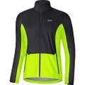 Gore Wear Men's R3 Windstopper Classic Thermo Jacket, Black/Neon Yellow, Large