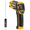 Infrared Thermometer Non-Contact Digital Laser Temperature Gun -58℉～1112℉(-50℃～600℃) Adjustable Emissivity IR Temp Gun - for Cooking, BBQ, Food, Fridge, Pizza Oven, Engine - Meat Thermometer Included