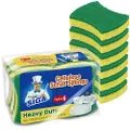 MR.SIGA Heavy Duty Cellulose Scrub Sponge, Dual-Sided Dishwashing Sponge for Kitchen, 12 Pack