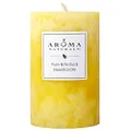 Aroma Naturals Essential Oil Scented Pillar Candle, Yellow, 2.5 x 4 inch, Orange and Lemongrass