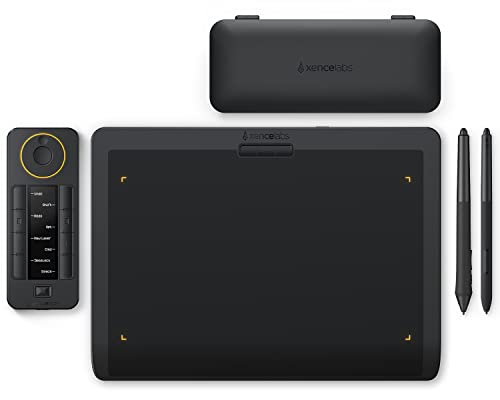 XENCELABS, Drawing Tablet, Wireless Graphic Tablet with Shortcut Keys, Ultrathin Pen Tablet with 2 Battery-Free Stylus, 8192 Levels Pressure, 12" Digital Art Pad for Win/Mac/Linux, Black