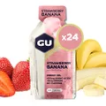 GU Energy Original Sports Nutrition Energy Gel, Strawberry Banana, 24 Count Box