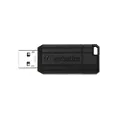 Verbatim 32GB PinStripe Retractable USB 2.0 Flash Thumb Drive with Microban Antimicrobial Product Protection – Black