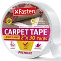 XFasten Carpet Tape for Laminate Floors, 2”x30yd Double Sided Carpet Tape for Area Rugs, Easy to Install, Anti-Slip Rug Tape for Carpet to Carpet