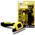 Thunderpaws Best Professional De-Shedding Tool and Pet Grooming Brush, D-Shedz for Breeds of Dogs, Cats with Short or Long Hair, Small, Medium and Large (Yellow)