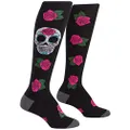 Sock It To Me Womens Knee High Funky Socks - Day Of The Dead Sugar Skull,Multi-color,5-10