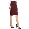 Urban CoCo Women's Elastic Waist Stretch Bodycon Midi Pencil Skirt (XL, Wine red)
