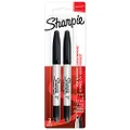 Sharpie Permanent Marker, Twin Tip, Black, Pack of 2