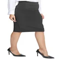 Urban CoCo Women's Elastic Waist Stretch Bodycon Midi Pencil Skirt (L, Heather Grey)