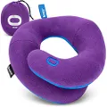 BCOZZY 3-7 Y/O Kids Travel Pillow for Car & Airplane, Soft Kids Neck Pillow for Traveling in Car Seat, Provides Double Support for Toddlers Head & Chin in Road Trips, Washable, Small Size, Purple