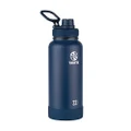 Takeya 51024 Actives Insulated Stainless Water Bottle with Insulated Spout Lid, 32oz, Midnight