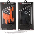 Zero Friction Male Men's Compression-Fit Synthetic Golf Glove (2 Pack), Universal Fit Black/Orange, One Size (GL00108)