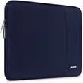 MOSISO Laptop Sleeve Bag Compatible with 13-13.3 Inch MacBook Pro, MacBook Air, Notebook Computer, Vertical Style Water Repellent Polyester Protective Case Cover with Pocket, Navy Blue