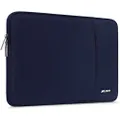 MOSISO Laptop Sleeve Bag Compatible with 13-13.3 Inch MacBook Pro, MacBook Air, Notebook Computer, Vertical Style Water Repellent Polyester Protective Case Cover with Pocket, Navy Blue