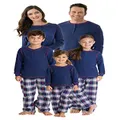 PajamaGram Family Christmas Pajamas Set - Snowfall Plaid, Blue, Women, 1X, 16-18