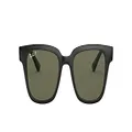 Ray-Ban RB4323 Square Sunglasses, Black/Dark Green Polarized, 51 mm