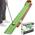 PERFECT PRACTICE Compact Putting Mat - Indoor Golf Putting Green w/Reduced-Sized Hole - Putting Matt for Indoors and Outdoors Practice - Golf Training Aid for Home - Golf Accessories & Gifts for Men