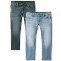 The Children's Place Boys' Two Pack Straight Leg Jeans, MULTI CLR, 4