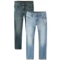 The Children's Place Boys' Two Pack Straight Leg Jeans, MULTI CLR, 4