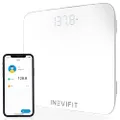 INEVIFIT Smart Bathroom Scale, Highly Accurate Bluetooth Digital Bathroom Body Weight Scale, Precisely Measures Weight & BMI for Unlimited Users (S-White)