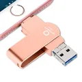 USB Flash Drive Photo Stick, WIVIC USB 3.0 Memory Stick for Photos, 128GB Photostick Thumb Drive Compatible with iPhone/iPad/iOS/Android/Mac/PC (Pink) (Pink)