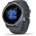 Garmin Venu 2 Smartwatch with AMOLED Touchscreen, 40/45mm, Silver/Granite Blue