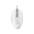 ASUS ROG Strix Impact II Moonlight White Gaming Mouse | Ambidextrous and Lightweight Design, 6200 DPI Optical Sensor, Push-Fit Hot Swappable Switches, Aura Sync RGB Lighting, Minimal Design