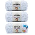 Bernat Baby Velvet Yarn - 3.5 Oz, Sky Blue - 3 Pack Bundle with Bella's Crafts Stitch Markers
