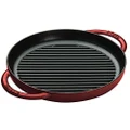 Staub Cast Iron 10-inch Pure Grill - Grenadine, Made in France