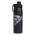 adidas 600 ML (20 oz) Metal Water Bottle, Hot/Cold Double-Walled Insulated 18/8 Stainless Steel, Black/Silver Metallic, One Size