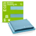 E-Cloth Microfiber Window Cleaner Kit - Glass Cleaning Cloth and Microfiber Towel Cleaning Kit for Windows, Car Windshield, Mirrors - Alaskan Blue