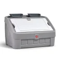 Step2 2-in-1 Toy Box & Art Lid | Plastic Toy & Art Storage Container, Grey