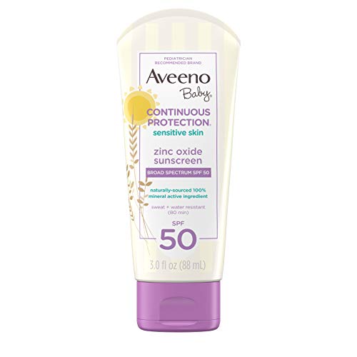 Aveeno Baby Zinc Oxide Sunscreen For Sensitive Skin SPF 50, 88ml