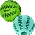 Bojafa Best Dog Teething Toys Ball Nontoxic Durable Dog IQ Puzzle Chew Toys for Puppy Small Large Dog Teeth Cleaning/Chewing/Playing/Treat Dispensing (2 Pack)