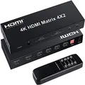 OREI HD-202 2x2 HDMI 1.4V Matrix Switch/Splitter (2-input, 2-output) with  Remote Control Supports PIP, MHL, HDMI 1.4, 3D, 1080p, 4K x 2K