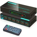 (Newest Version) 4K@60Hz HDMI Switch, SkycropHD 5 Port HDMI 2.0 Switcher with Remote Support Auto Switch, HDR10, Dolby Vision, Dolby Atmos, 18Gbps, CEC